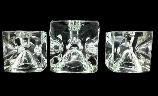 The 3x Vintage Crystal Cube from Czechoslovakia, designed by Rudolf Jurnikl