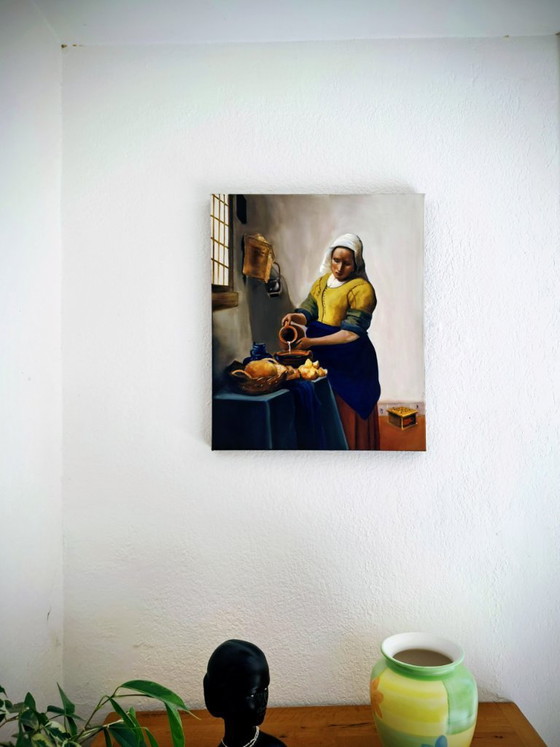 Image 1 of David KANDELAKI - The Milkmaid after Vermeer - Artist's painting