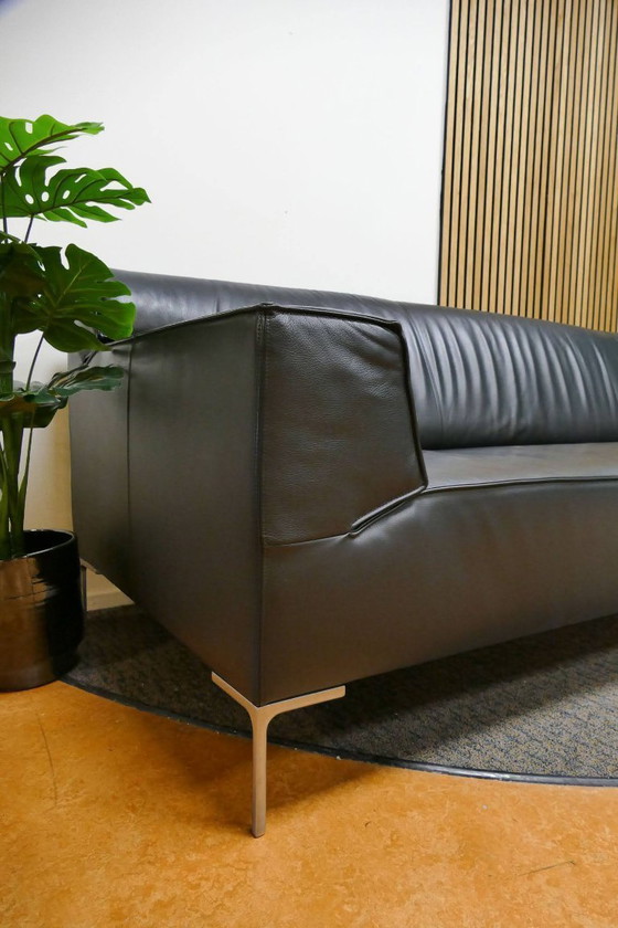 Image 1 of Design On Stock Bloq 3 Seater Black Leather