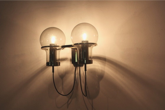 Raak Amsterdam Double Maxi Globe Wandlamp, Wandlampen, Metaal, Messing, Mid Century Modern (foto 2 van 12)