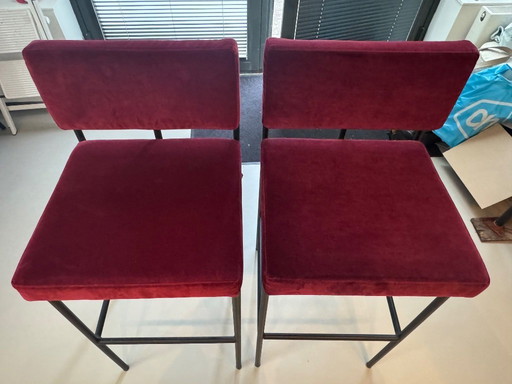 2x Fest Monday bar stool in Royal Winered