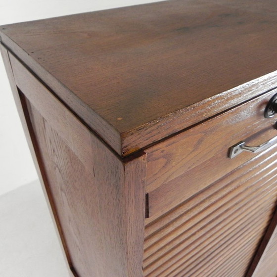 Image 1 of Eichenschrank mit Rollläden und 2 Rollläden, 148 cm hoch, 1950er Jahre