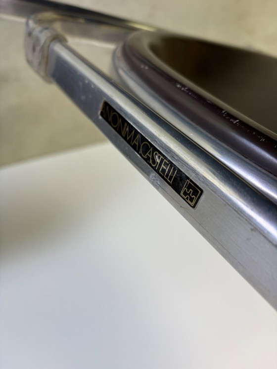 Platone folding table with stool by Giancarlo Piretti for Castelli, 1970s, Anonima Castelli, Desk, Metal (photo 2 of 15)
