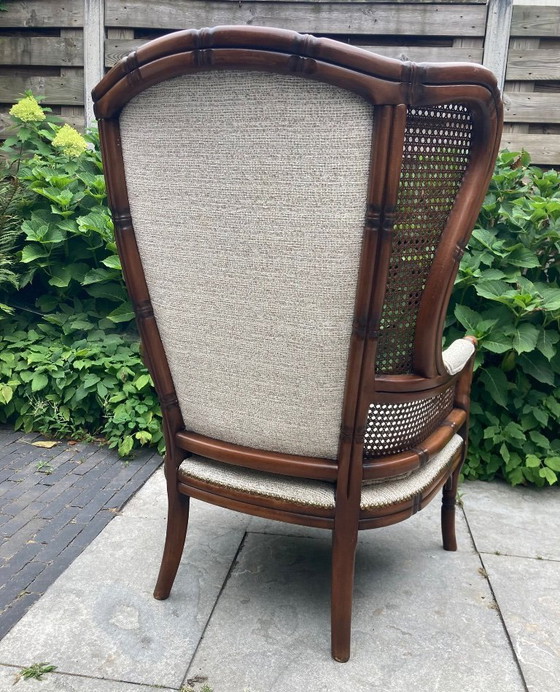 Image 1 of Poltrona vintage Giorgetti Wingback - Finto bambù.