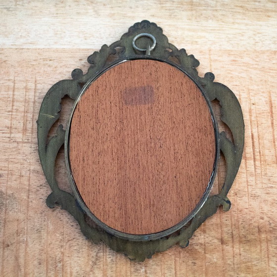 Vintage Brass Italian Oval Frame: With Print of Madame Brillon De Jouy – Decorative Objects (photo 5 of 7)