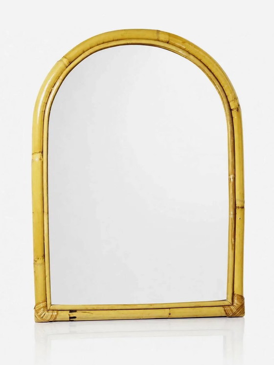 Large bamboo arch wall mirror, Italian, Riviera style, 1950s-60s. – Vintage (photo 2 of 12)