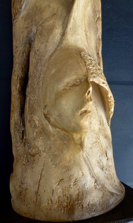 Sculptuur van Rudy Verstringe, “Dubbelgezicht" - 45 cm.