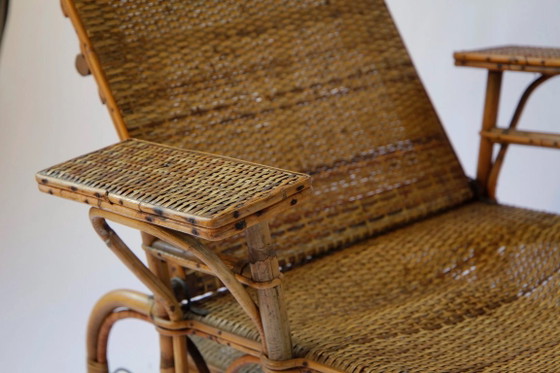 Vintage French Riviera Rattan Recliner Chair, 1920s – Adjustable recliner chair (photo 3 of 8)