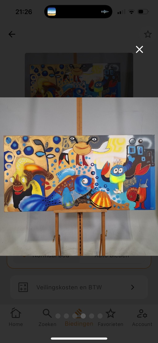 Painter 140x70 unique work Seidel "no title"