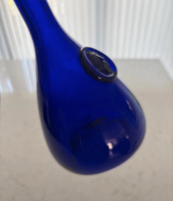 Image 1 of Holmegaard - Bouteille/carafe Viking bleu cobalt