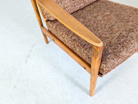 Image 1 of Ensemble de 2 fauteuils vintage style Midcentury, en noyer, années 1970