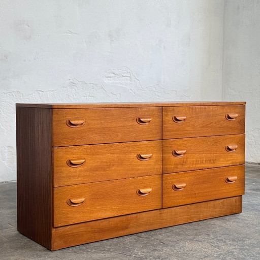 Mid-Century Teak 6-Drawer Sideboard, 1960