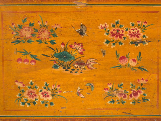 Antique Chinese trunk with original paint – China, circa 1900 – Storage cabinet, Metal (photo 40 of 40)