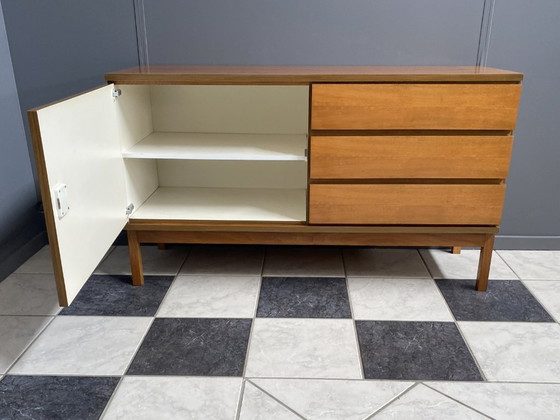 Image 1 of wood sideboard 3 drawers 1 door 1970s