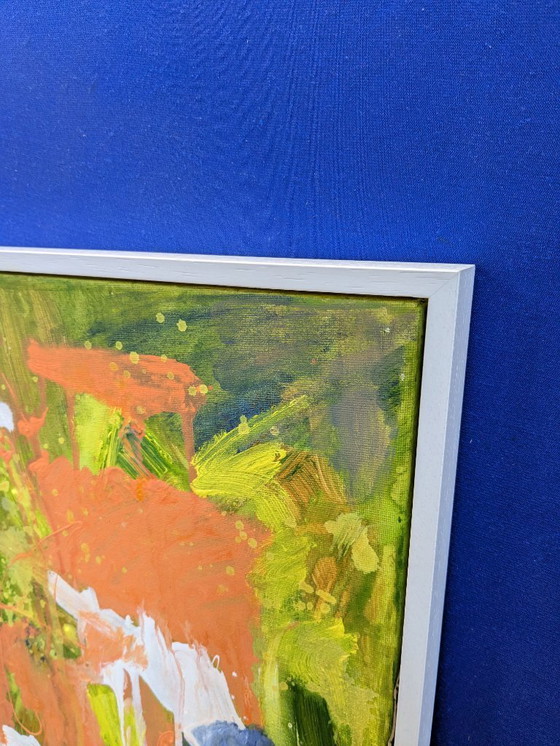 Image 1 of CAMOUFLAGE ACRYL ABSTRAKT LEINWAND GEMÄLDE NIGEL WATERS SIGNIERT GERAHMT KUNST