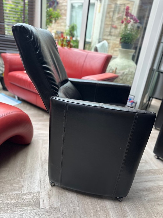 Image 1 of 6x Goossens Rocco echt lederen stoelen met relaxfunctie