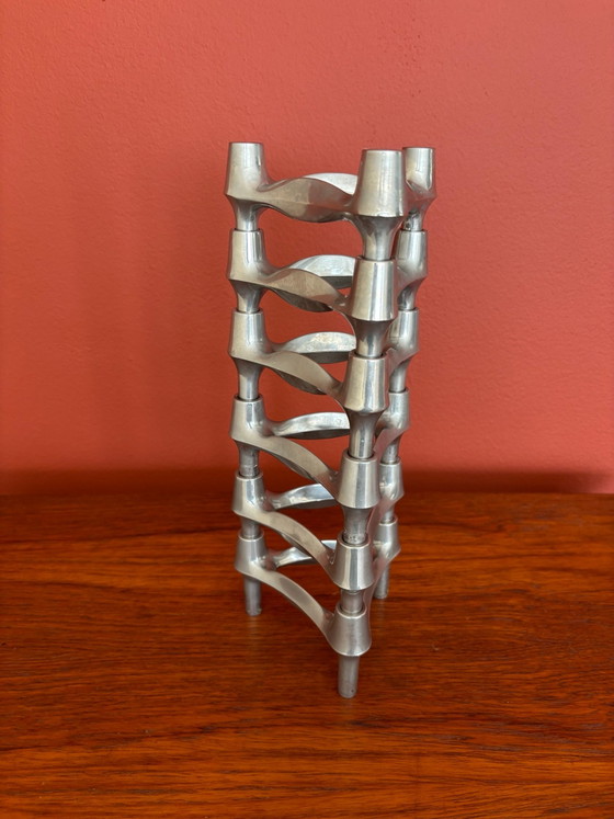 Original Stoff Nagel BMF vintage candle holders set of 6, Iron, Grey (photo 2 of 6)