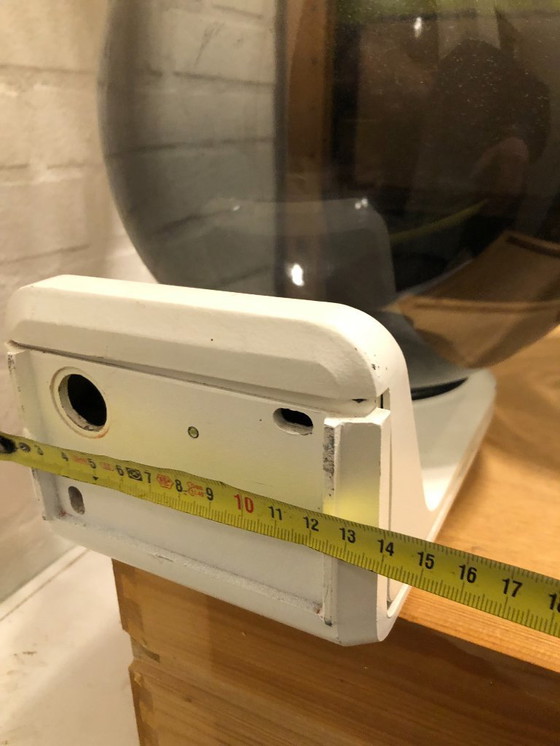 Image 1 of 2x Lampada da esterno Philips a sfera diametro 28 cm, sfere (trasparenti) su staffe da parete in metallo bianco