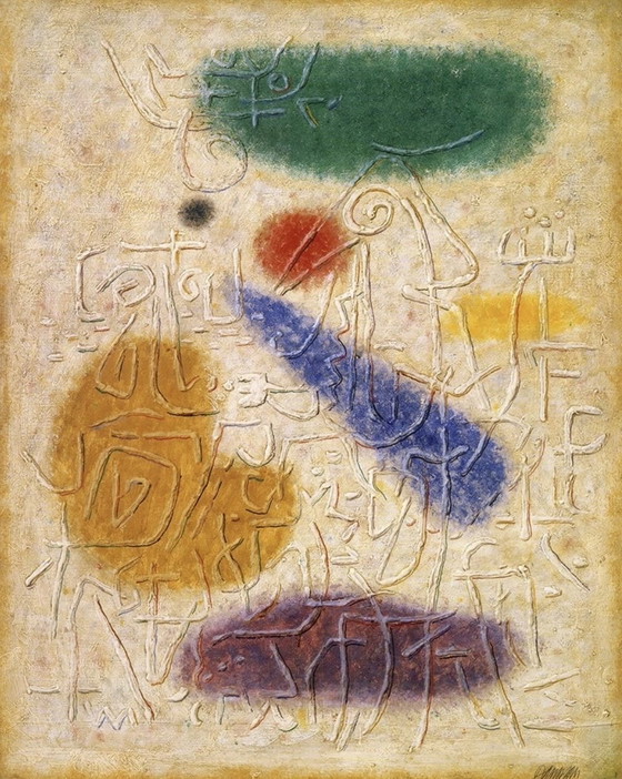 Image 1 of Willi Baumeister: "Tempelwand, 1941”. Gesigneerd in de plaat. 