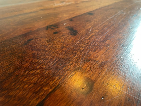 Image 1 of Rare Australian Jarrah Railway Sleeper Dining/Boardroom Table – Reclaimed Solid Hardwood – 2.2m