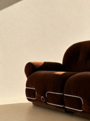 1970s italian Space Age 3-Seater Velvet Sofa – Attributed to Adriano Piazzesi