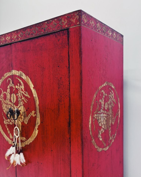 Rode Chinese Kabinet – Opbergkast, Wood (photo 8 of 11)