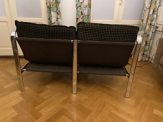 Image 1 of Mid-century chromen bank - twee zitplaatsen