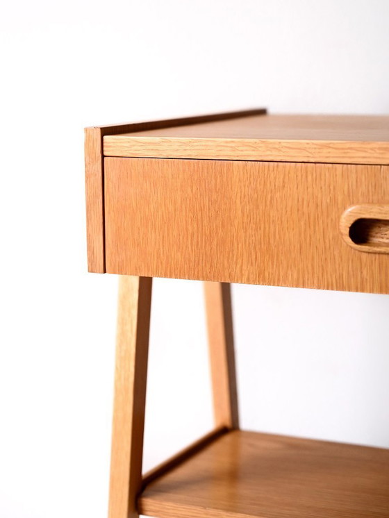 Image 1 of Mesita de noche geométrica escandinava de teca, años 60