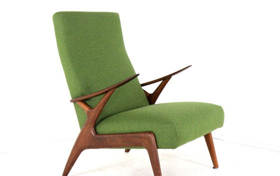 Image 1 of Vintage fauteuil stoel groen gestoffeerd 