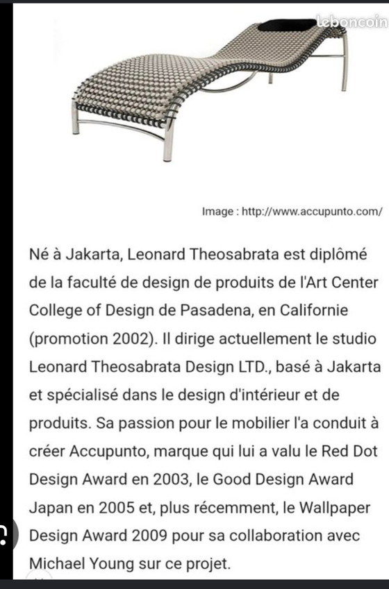 2 "Accupunto" deckchairs "Yos and Leonard" – Sunbed, Aluminium, Rubber (photo 4 of 5)