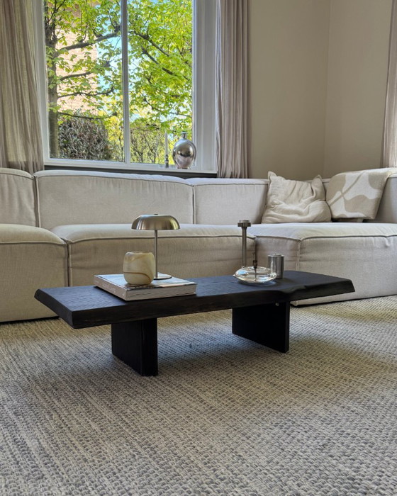 Image 1 of Table basse brûlée marron foncé - fait main - japandi