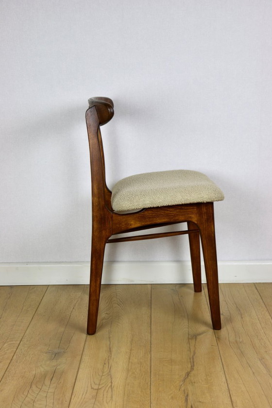 Image 1 of Hałas vintage chairs beige boucle - set of 3