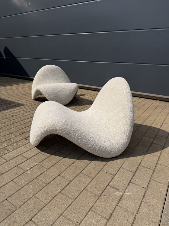 Image 1 of 2x Artifort Tongue F577 Pierre Paulin Beige Bouclé ¡¡MENTA CONDICIÓN!!