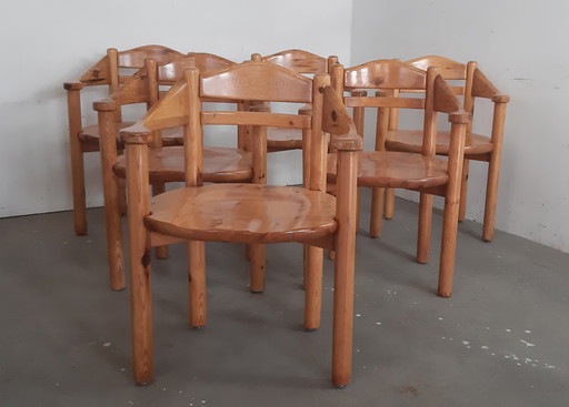 Set of six Daumiller armchairs pinewood REFURBISHED