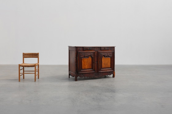 Image 1 of Rare French provincial carved cabinet or buffet with great patina, dated 1841