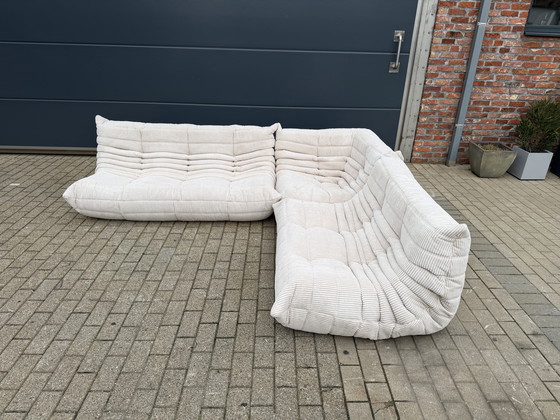 Image 1 of Ligne Roset Togo 3-seater, 2-seater and corner sofa in Beige Corduroy
