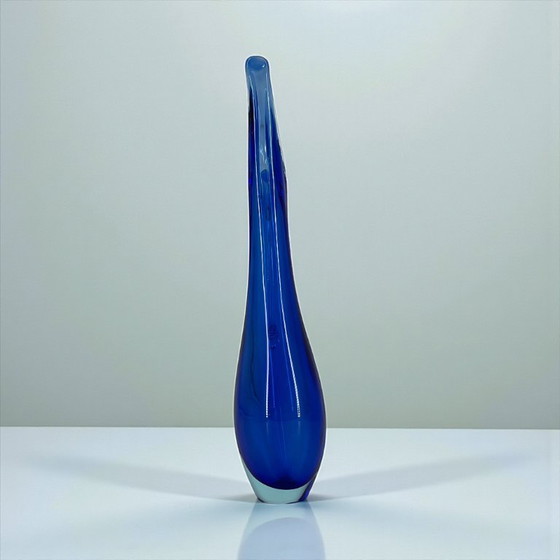 Image 1 of Vase en verre de Murano – Bleu cobalt – Vintage années 1960/1970