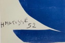 Henri Matisse: “Nu bleu l”. Gesigneerd in de plaat.  Offsetlithografie in Galerielijst met ontspiegeld acrylglas. 