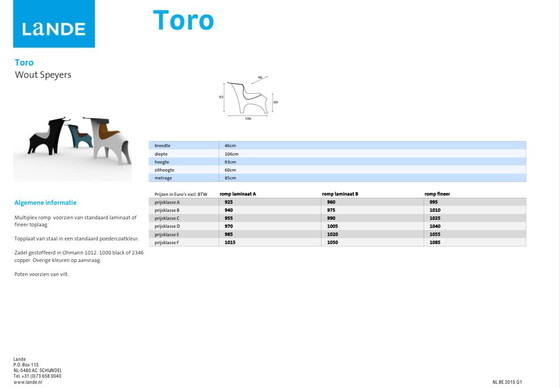 Image 1 of Lande TORO di Wout Speyers; design olandese