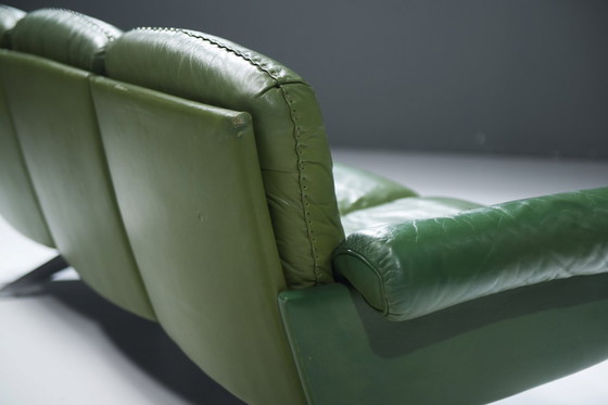 Image 1 of Magnifique et très rare canapé DS-31 en cuir vert, conçu par Team De Sede pour De Sede Swiss.