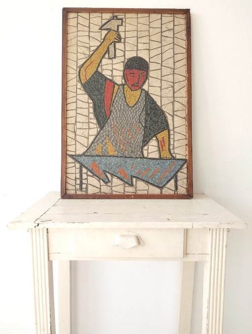 Oggetto da parete o mosaico d'epoca, 1950 ca.