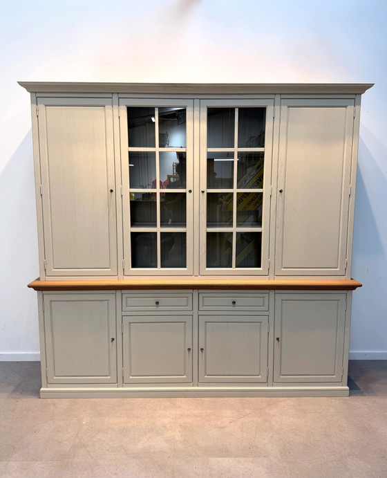 Large Oak Display Cabinet with Integrated Lighting (photo 3 of 6)