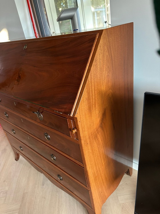 Secrétaire du 18ème siècle. – engels antiek, Buffet bas, Textile, Bois (photo 9 of 12)