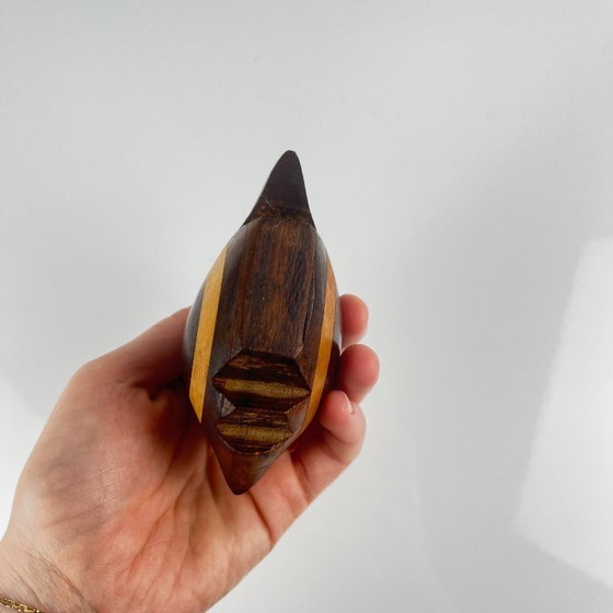 Image 1 of Kleine Fischstatue aus exotischem Holz, Mid-Century Modern