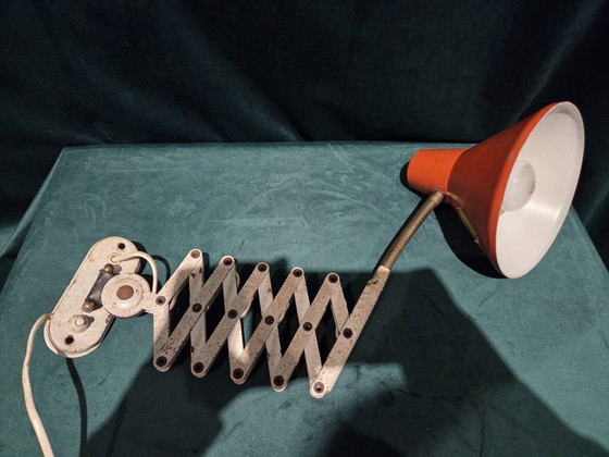 Image 1 of Lampada da parete vintage industriale a forma di armonica - Arancione