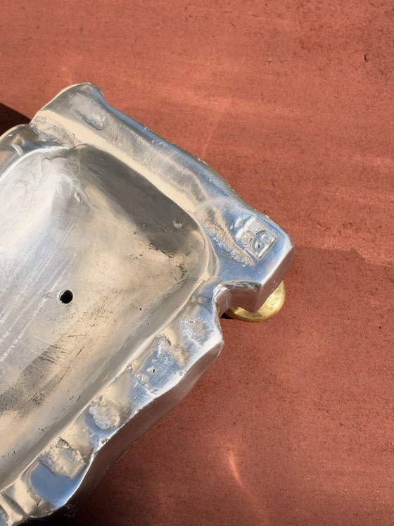 David Marshall Brutalist Soap Dish, Spain, 1970s, Decorative Objects, Metal, Brass, Silver, Organic Modern (photo 2 of 7)