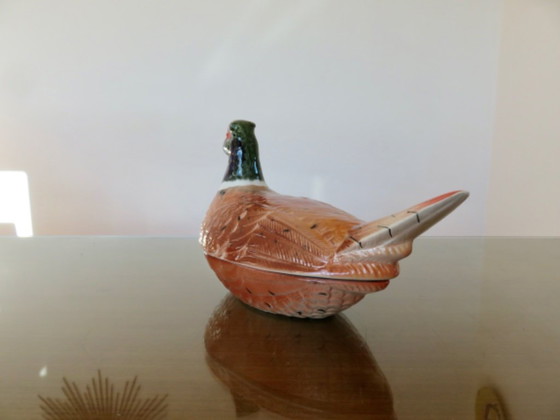Image 1 of Pheasant terrine in slipware by Michel Caugant, 1950s-60s