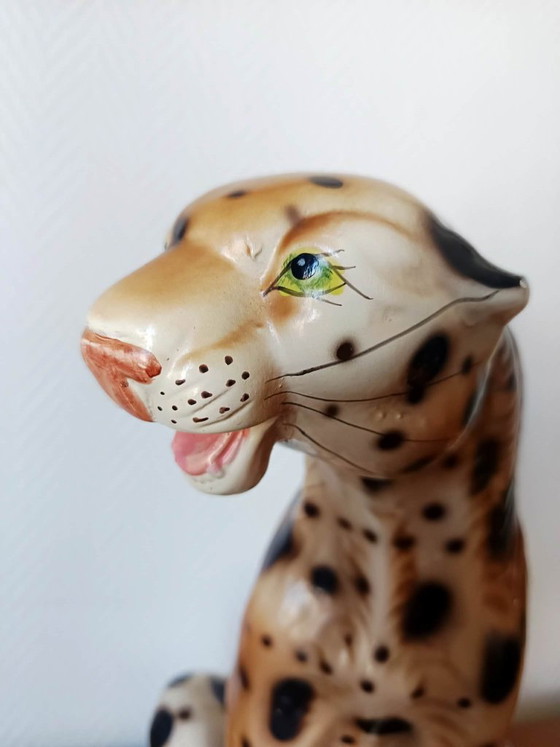 Image 1 of Vintage ceramic leopard, Italy 1970