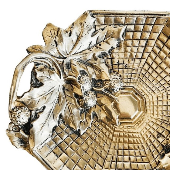 Image 1 of Antique French Art Nouveau vide-poche dish, brass bonbon dish, 1910s