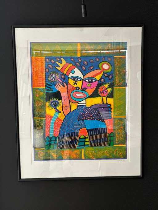 Serigrafía grande enmarcada Clemens Briels